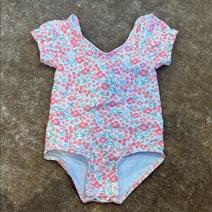 Floral Pink Kids One Piece Swimsuit